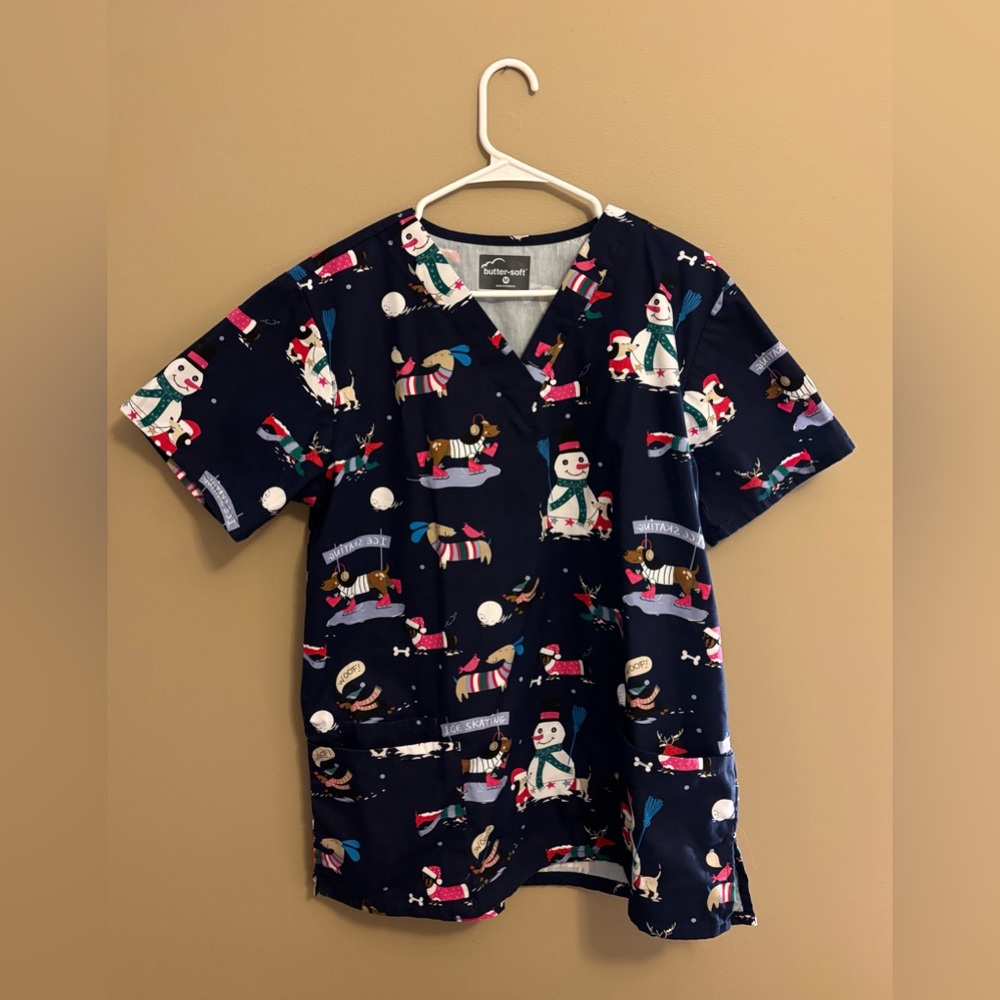 Christmas Scrub Top